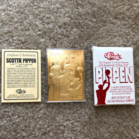 1995 Classic Scottie Pippen 23 Karat Gold Card - Picture 2 of 8